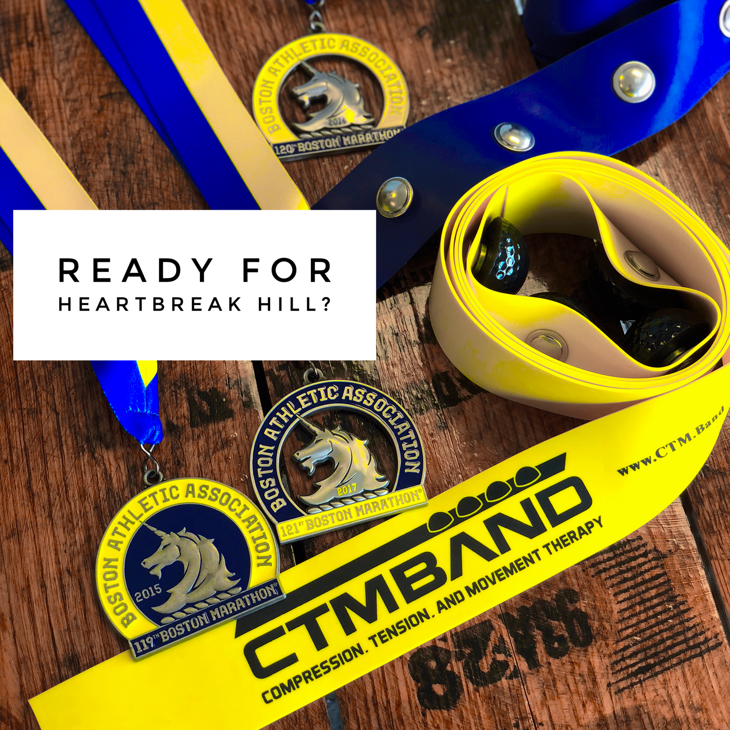 Image. The CTM Band is a soft tissue massage tool, achilles massage tool, hamstring massage tool, etc. It helps with pain on top of kneecap, patellofemoral pain syndrome, sore knees from running and many others. Get rid of sore muscles fast.