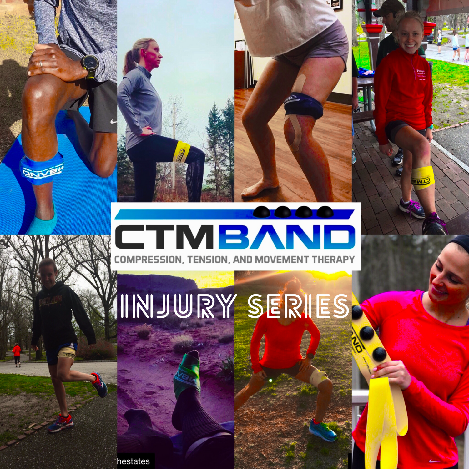 Image. The CTM Band is a soft tissue massage tool, achilles massage tool, hamstring massage tool, etc. It helps with pain on top of kneecap, patellofemoral pain syndrome, sore knees from running and many others. Get rid of sore muscles fast.